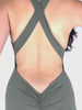 DropCut Jumpsuit Scrunchie Booty Soft Olive Back Bands Video Nita Marquez OnTheMarq
